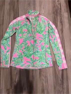 Lilly Pulitzer Luxletic Leona Tropical Zip-Up Jacket. Size Small. UPF50+